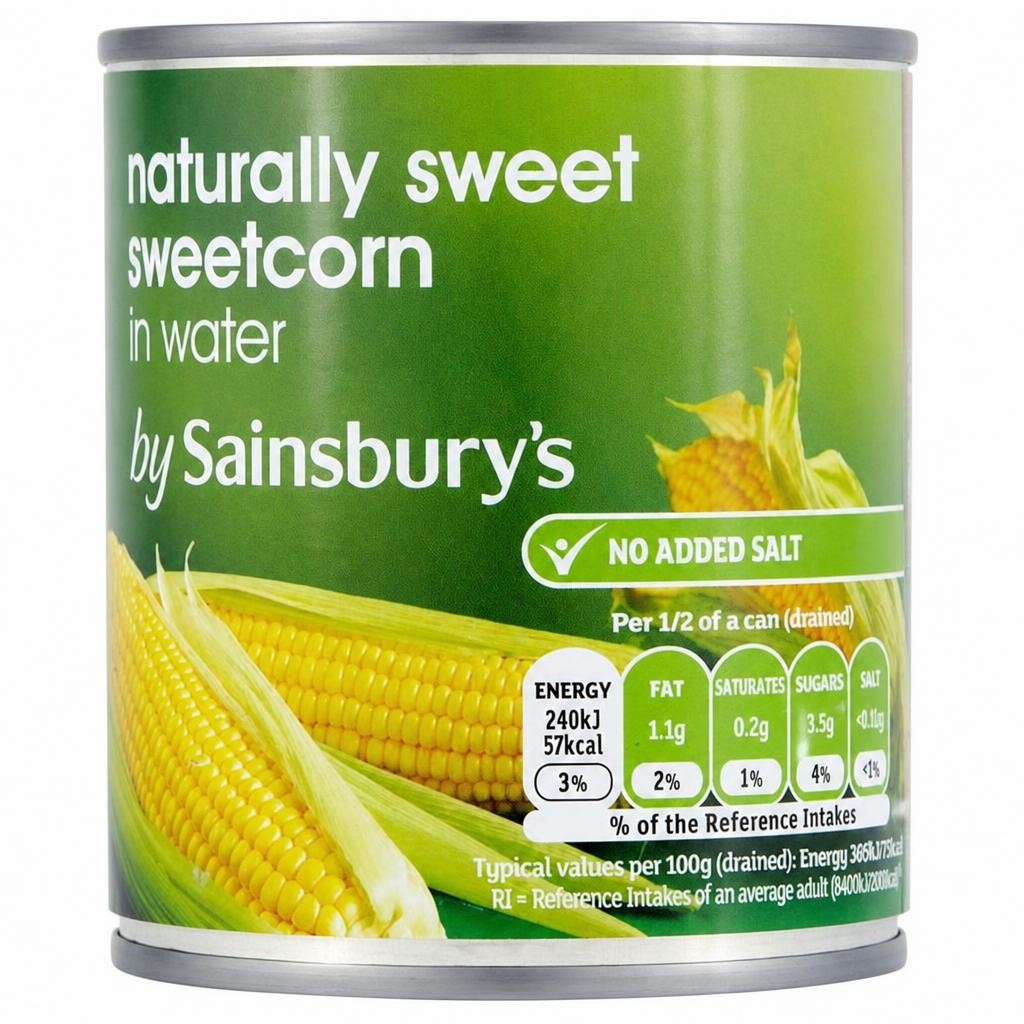 Sainsbury's Naturally Sweet Sweetcorn In Water 198g (157g*)