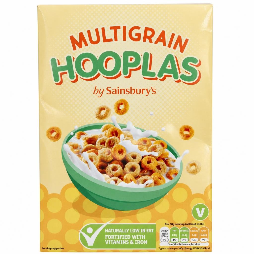 Sainsbury's Multigrain Hoops Cereal 375g