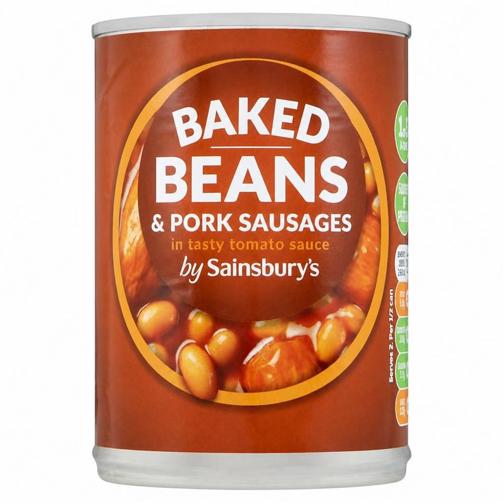 Sainsbury's Baked Beans In Tomato Sauce With Sausages 400g