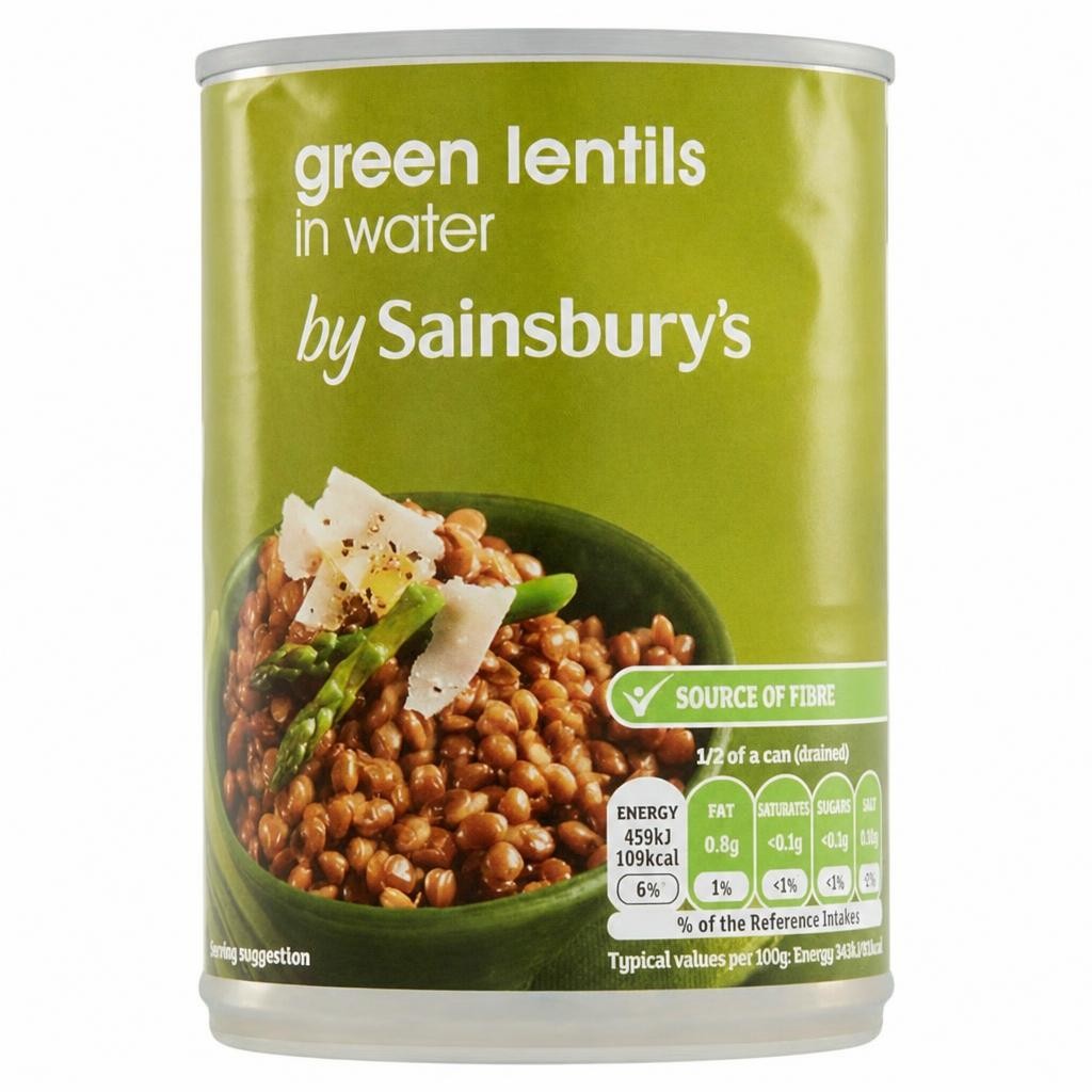 Sainsbury's Green Lentils In Water 400g (265g*)