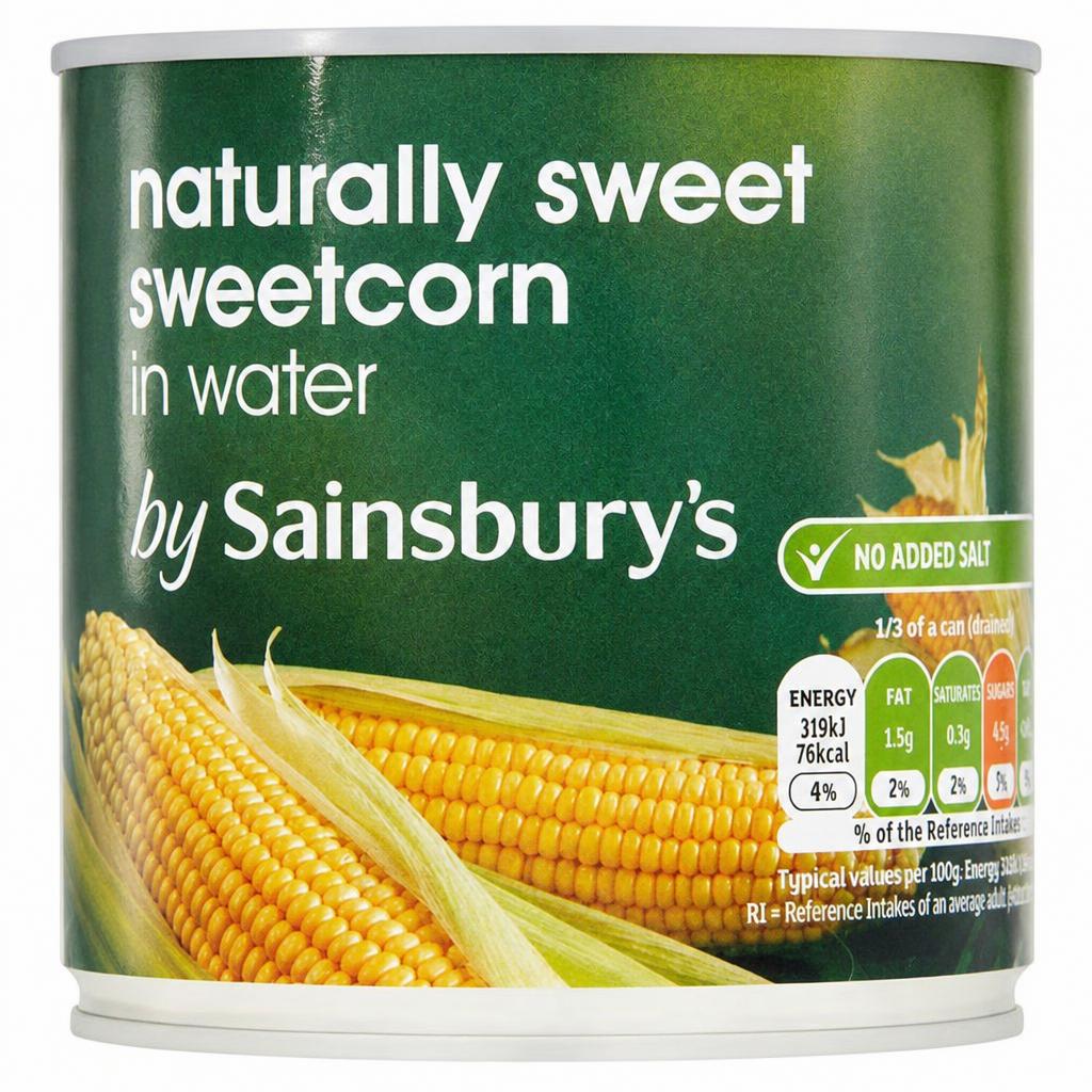 Sainsbury's Naturally Sweet Sweetcorn in Water 325g (260g*)