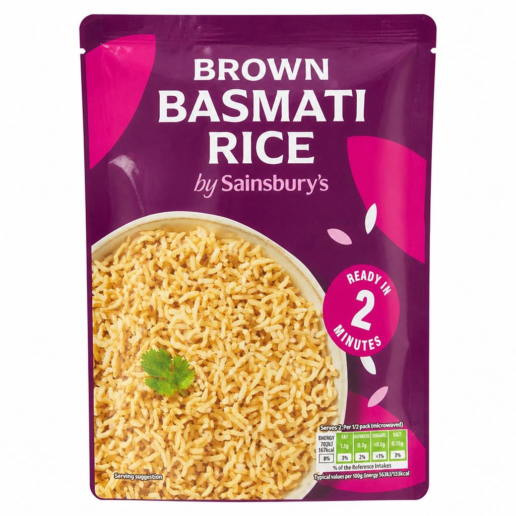 Sainsbury's Microwave Rice Brown Basmati 250g