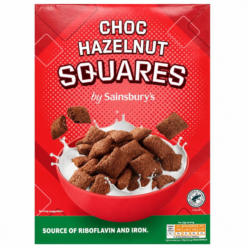 Sainsbury's Choco Hazelnut Squares Cereal 375g