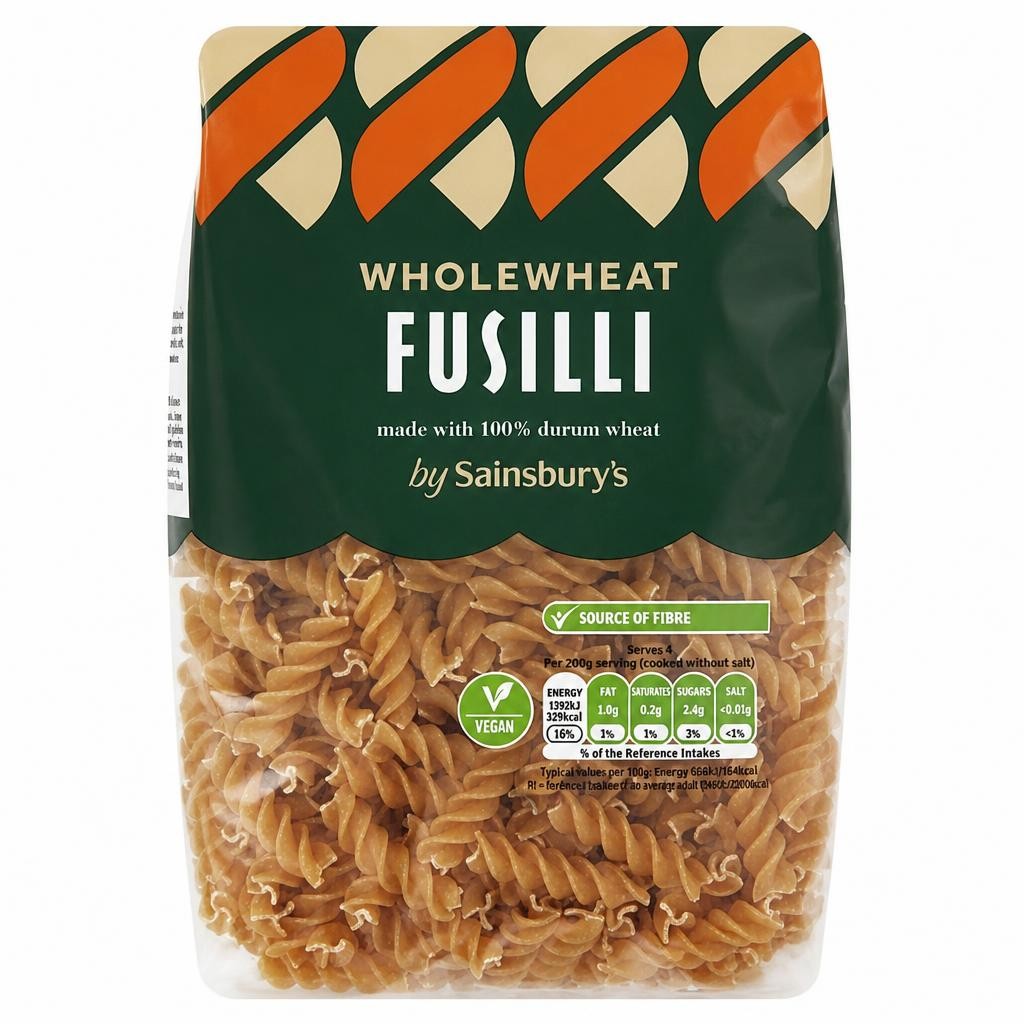 Sainsbury's Wholewheat Fusilli Pasta 500g
