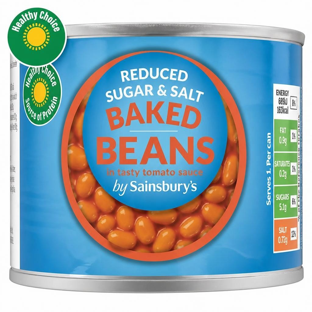 Sainsbury's 215g Tasty Tomato Sauce Reduced Sugar & Salt Baked Beans