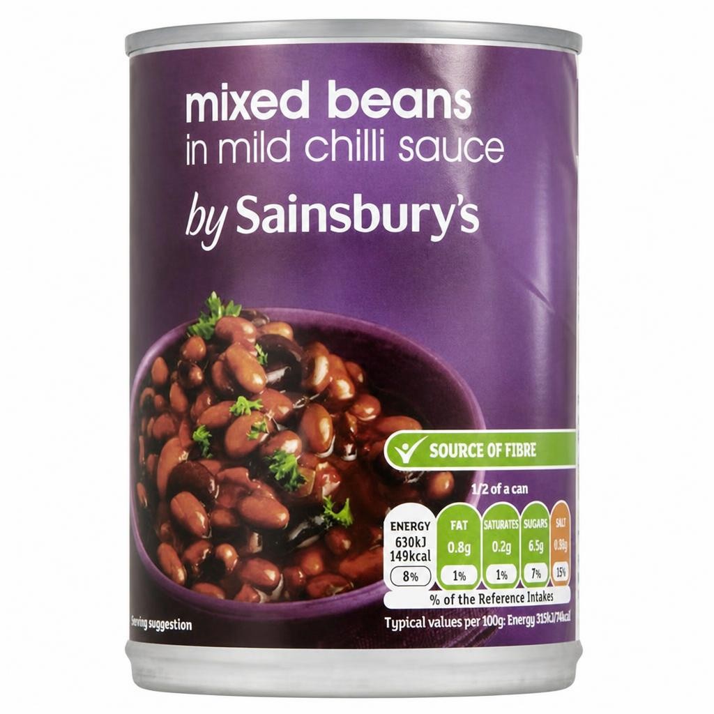 Sainsbury's Mixed Beans in Mild Chilli Sauce 395g