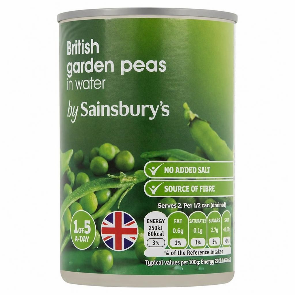 Sainsbury's Garden Peas In Water 300g (185g*)