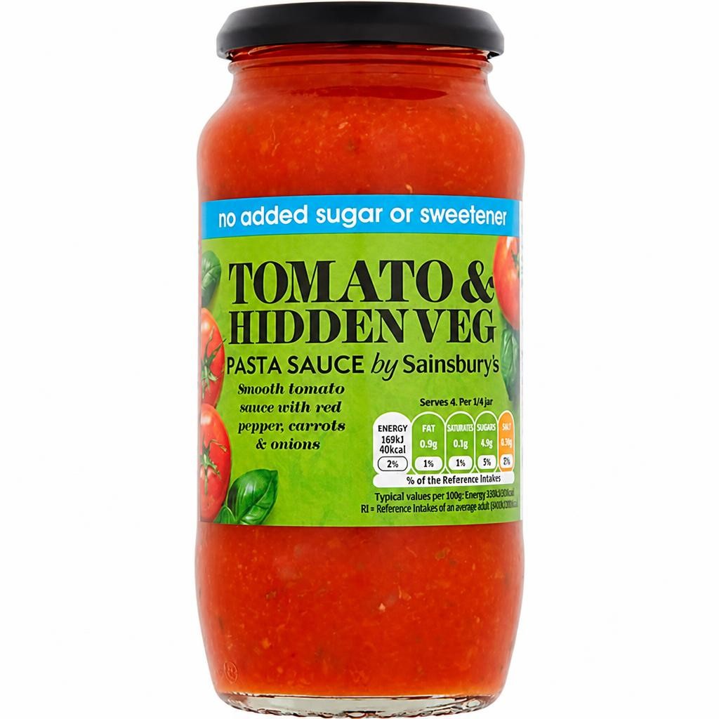 Sainsbury's No Added Sugar Tomato & Hidden Veg Pasta Sauce 500g