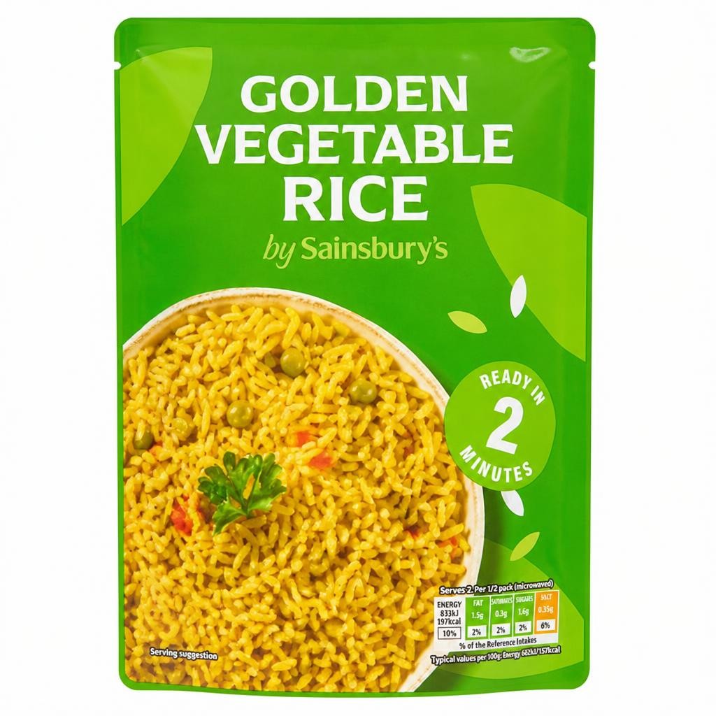 Sainsbury's Microwave Rice Golden Vegetable 250g