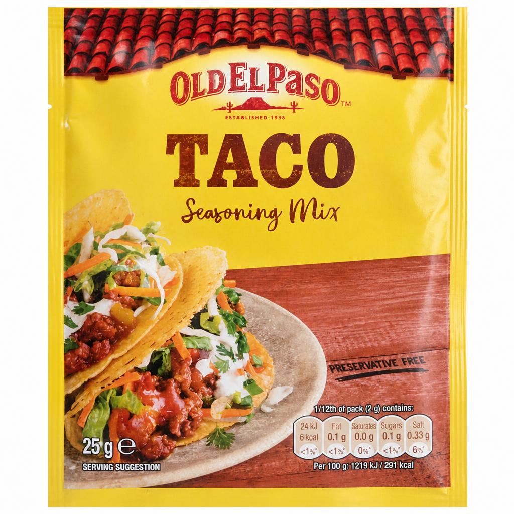 Old El Paso Mexican Taco Seasoning Mix Garlic & Paprika 25g