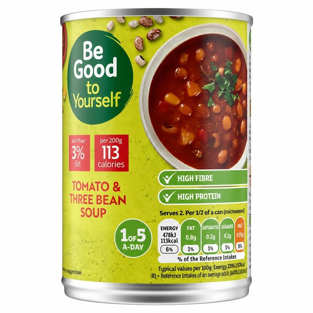 Sainsbury's Tomato & Three Bean Soup, Be Good To Yourself 400g