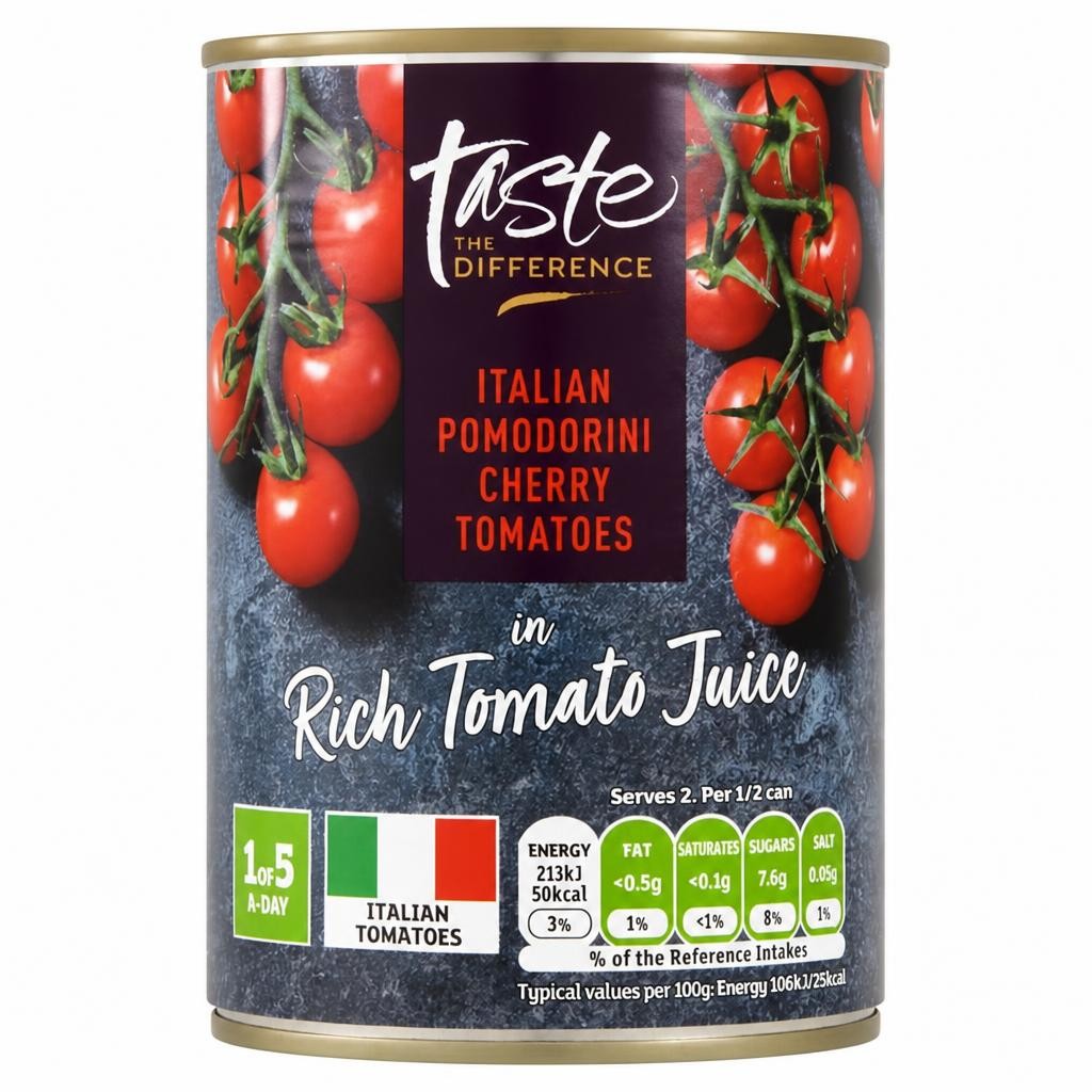 Sainsbury's Italian Pomodorini Cherry Tomatoes in rich tomato juice, Taste the Difference 400g