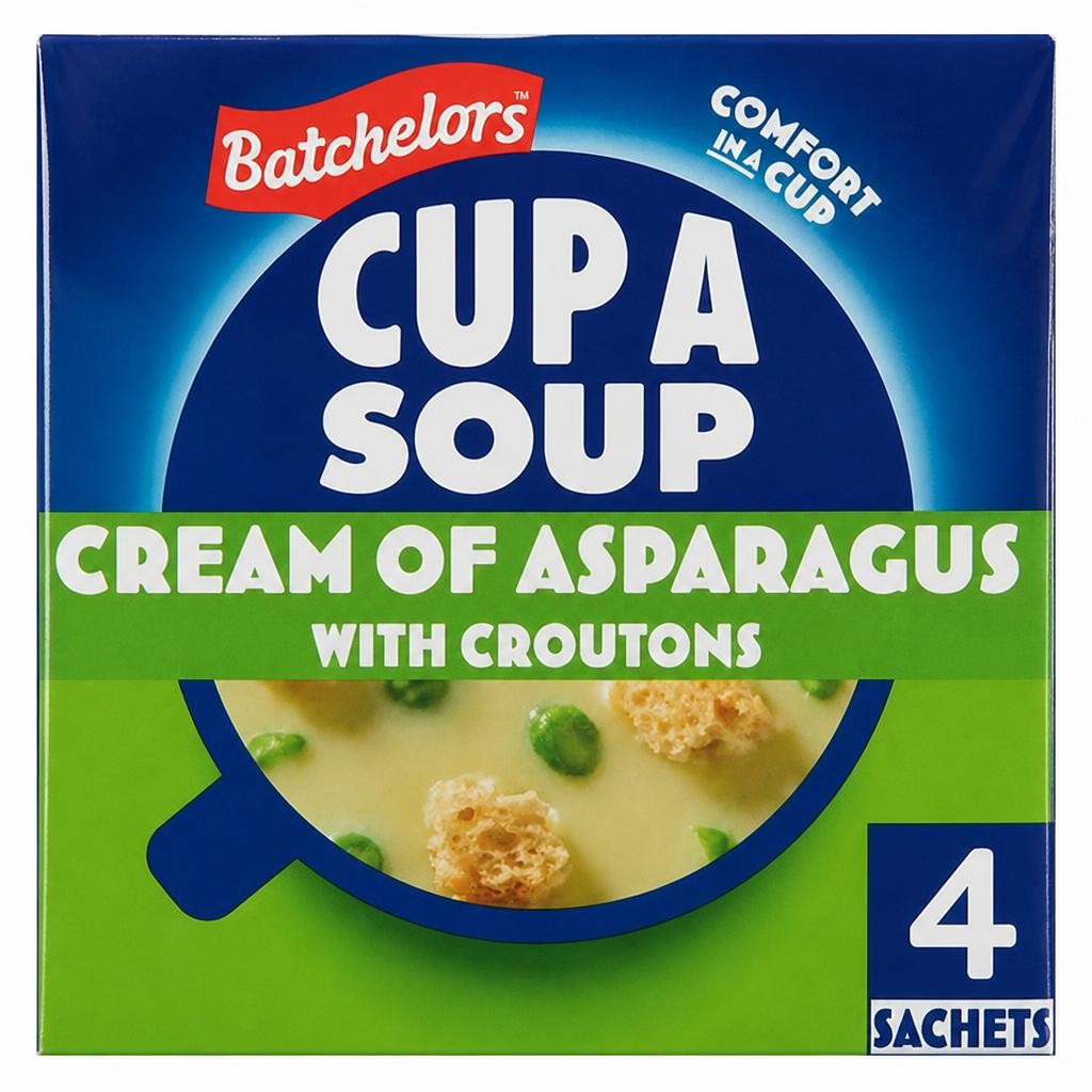Batchelors Cup a Soup, Cream of Asparagus with Croutons x4 117g
