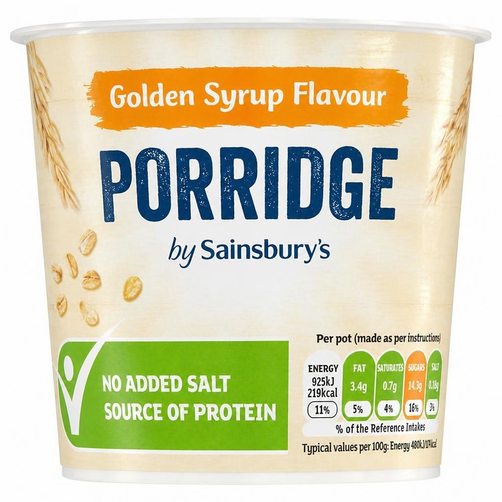 Sainsbury's 57g Golden Syrup Flavour Porridge Pot