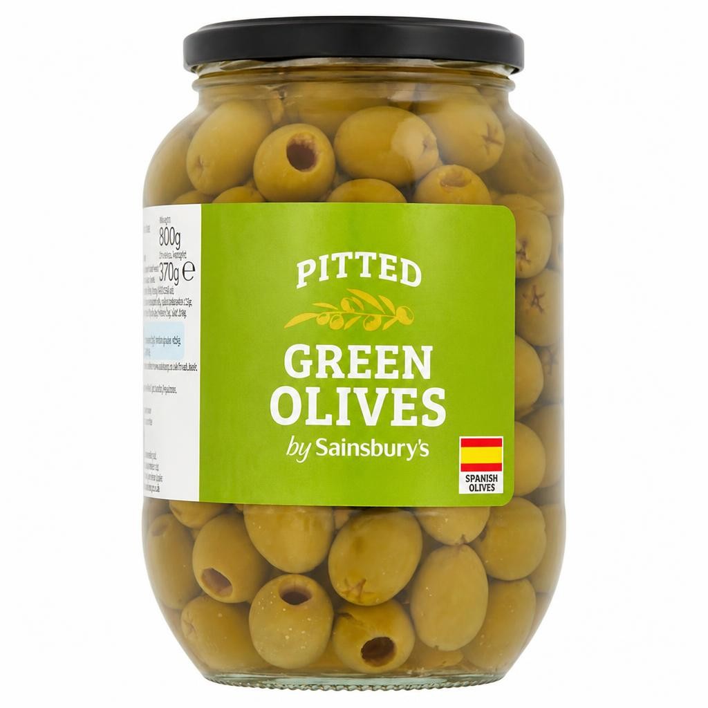 Sainsbury's Pitted Green Olives 800g (370g*)