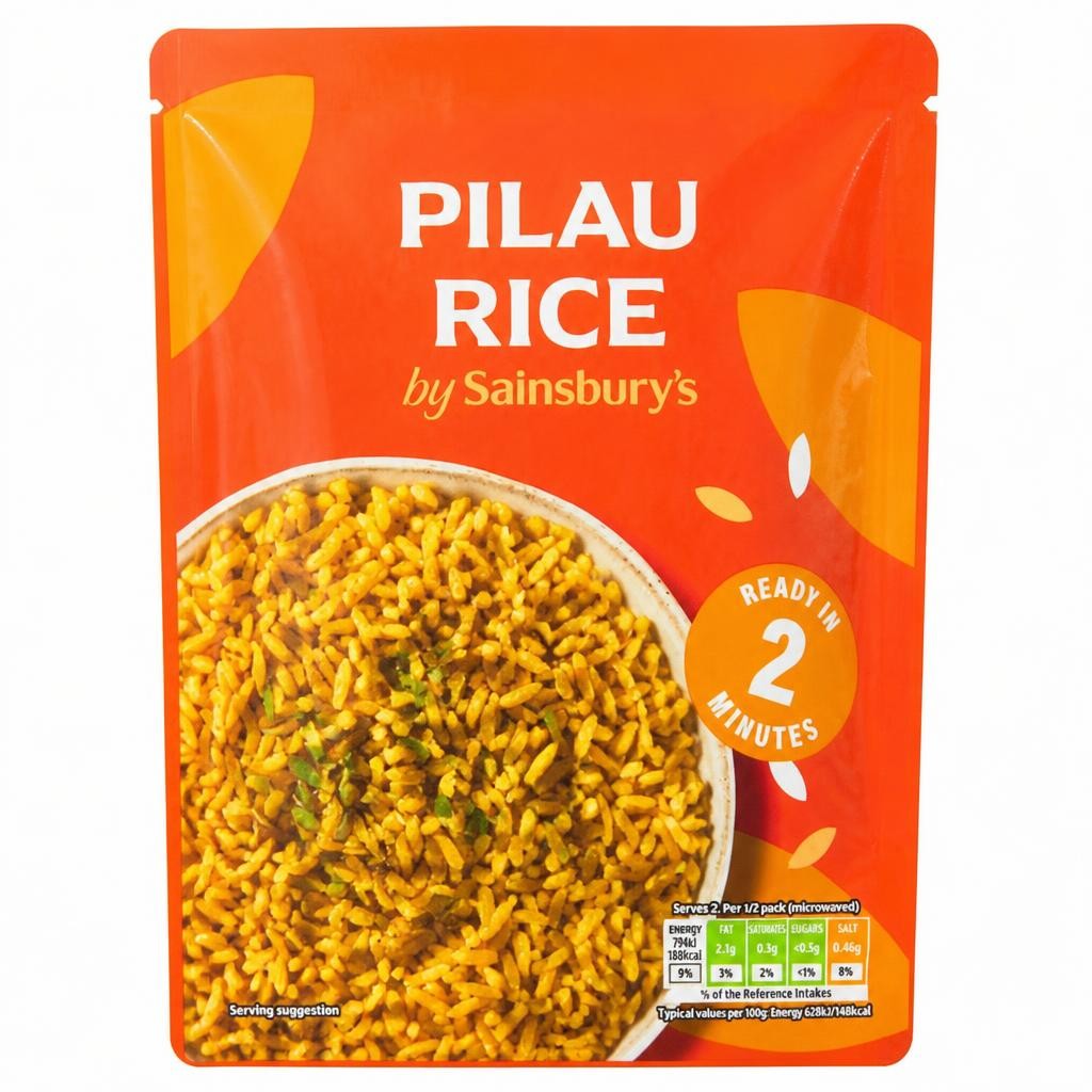 Sainsbury's Microwave Pilau Rice With Spices, Cumin and Fennel Seeds P250g