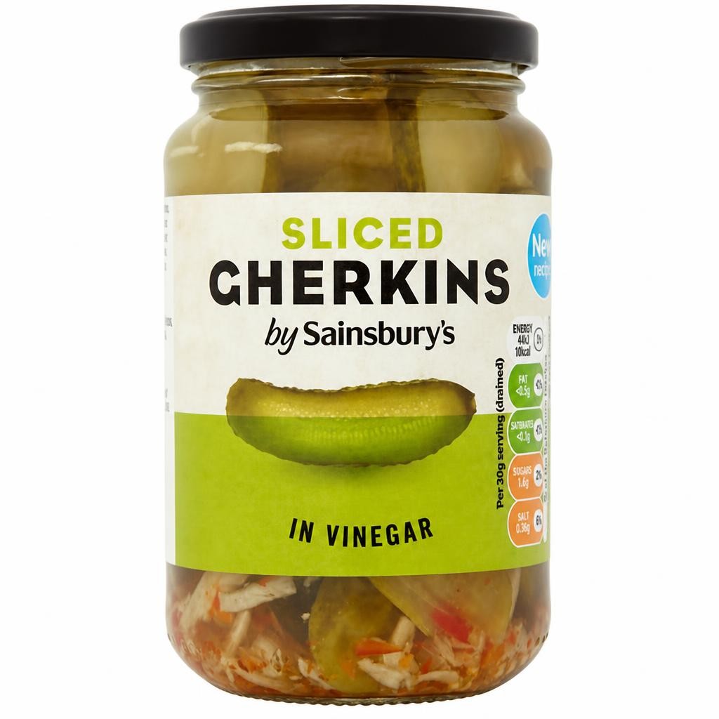 Sainsbury's Sliced Gherkins in Vinegar 340g (180g*)