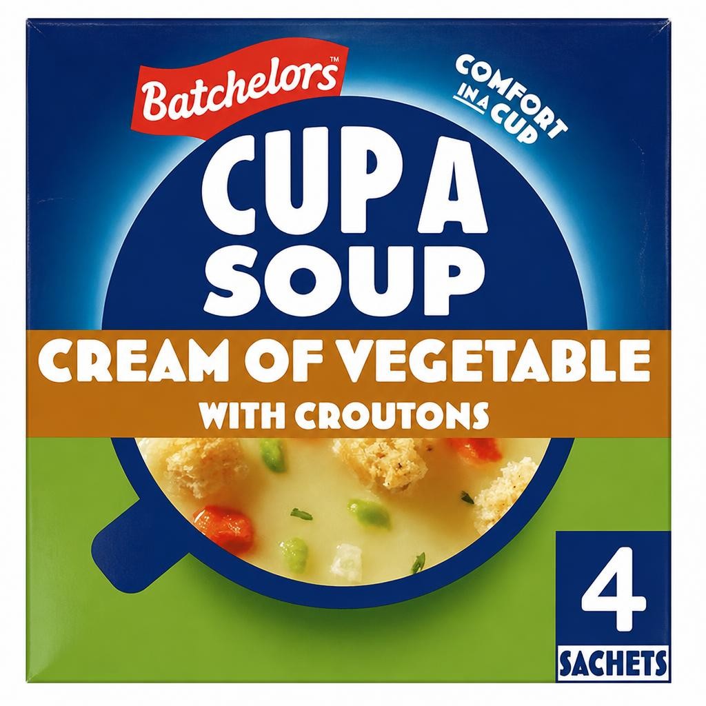 Batchelors Cup a Soup, Cream of Vegetable with Croutons x4 122g
