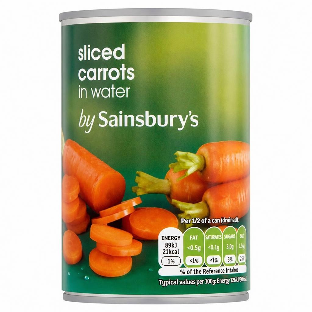 Sainsbury's Sliced Carrots in Water 300g (180g*)