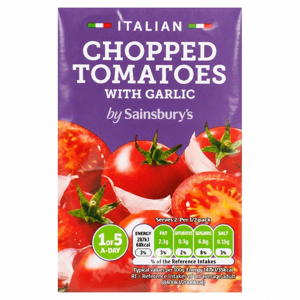Sainsbury's Italian Chopped Tomatoes with Garlic 390g