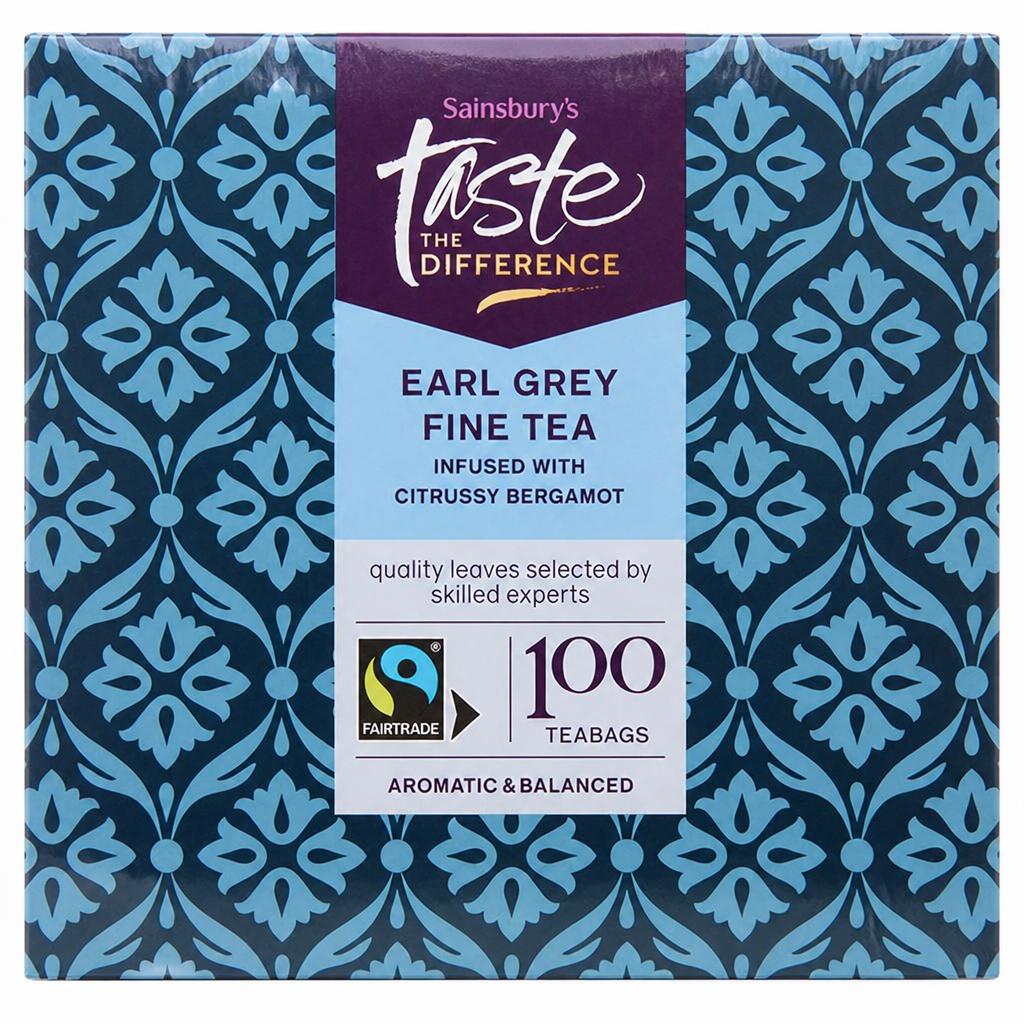Sainsbury's Earl Grey Tea Bags, Taste the Difference x100