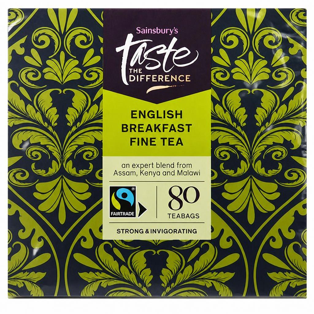Sainsbury's English Breakfast Tea Bags Taste the Difference x80