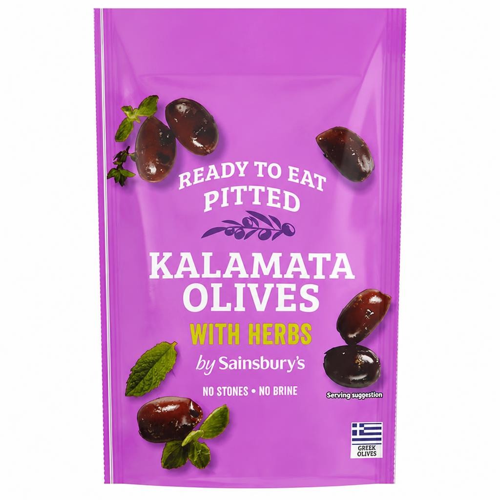 Sainsbury's Pitted Kalamata Olives with Herbs 70g