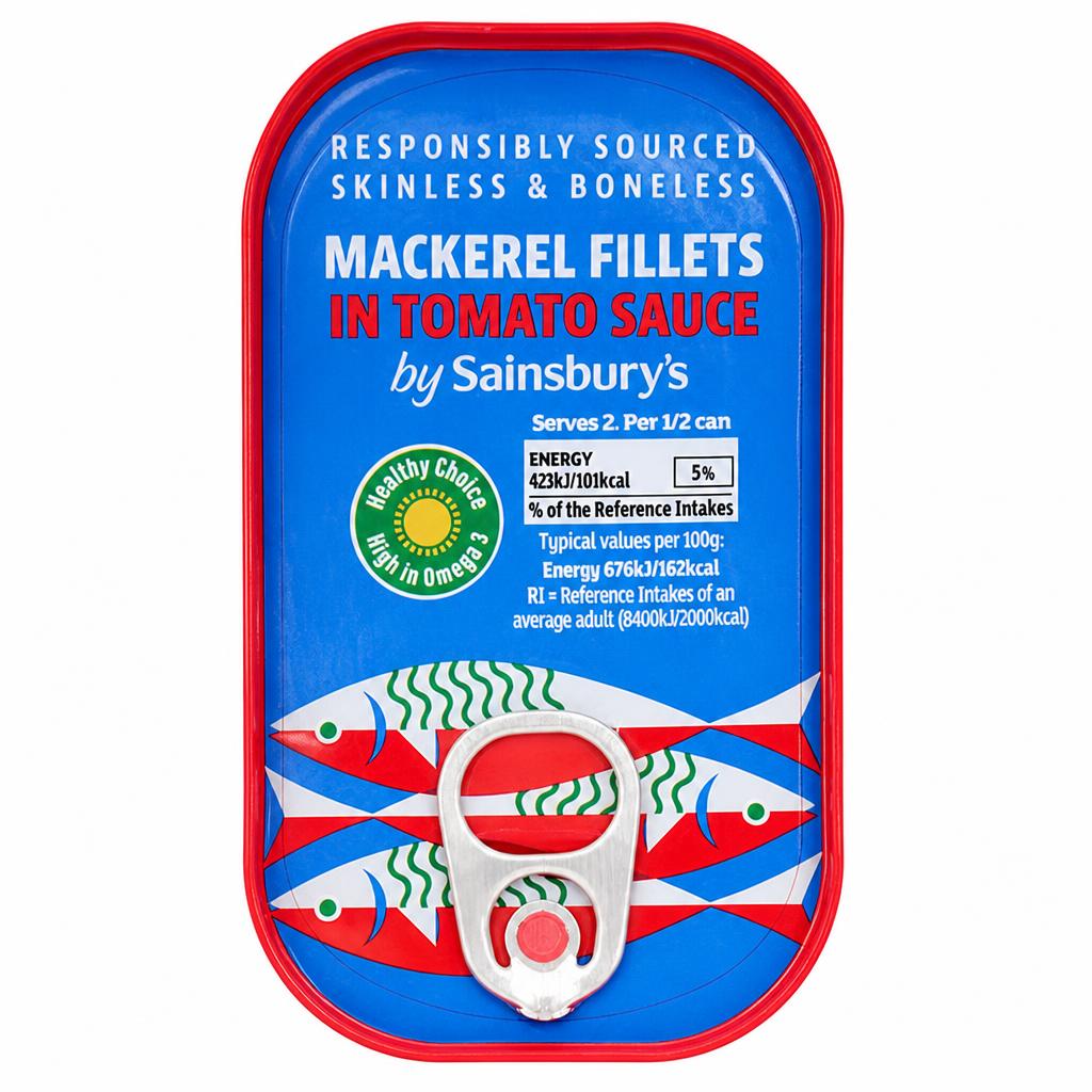 Sainsbury's Mackerel Fillets in Tomato Sauce 125g