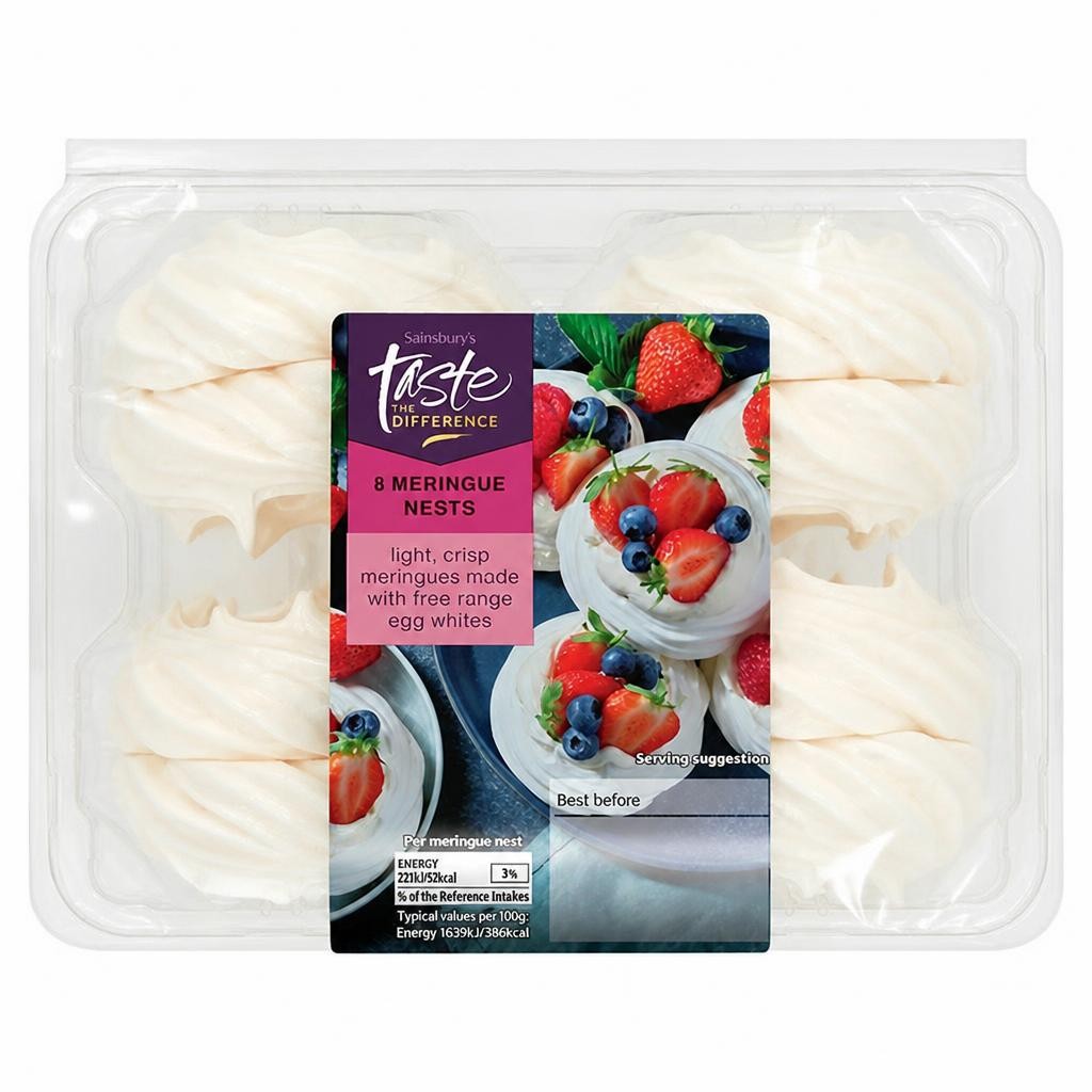 Sainsbury's Meringue Nests, Taste the Difference 108g x8