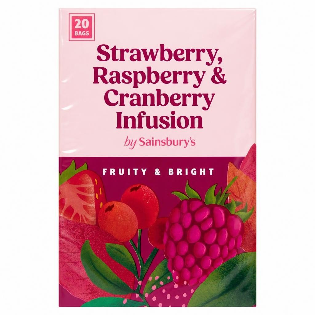 Sainsbury's Strawberry, Raspberry & Cranberry Tea Bags x20