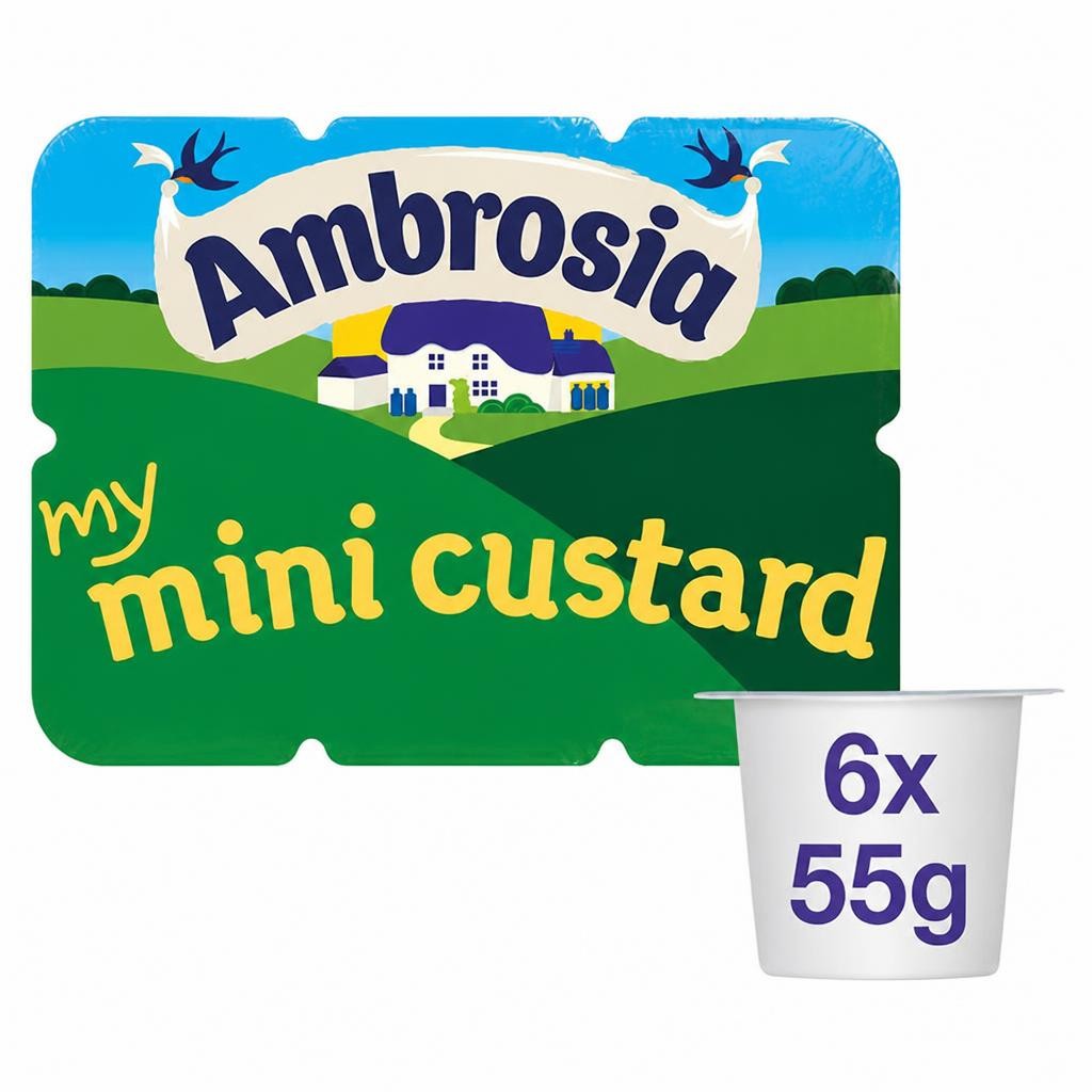 Ambrosia My Mini 6 x 55g Custard Lunchbox Snack Pots