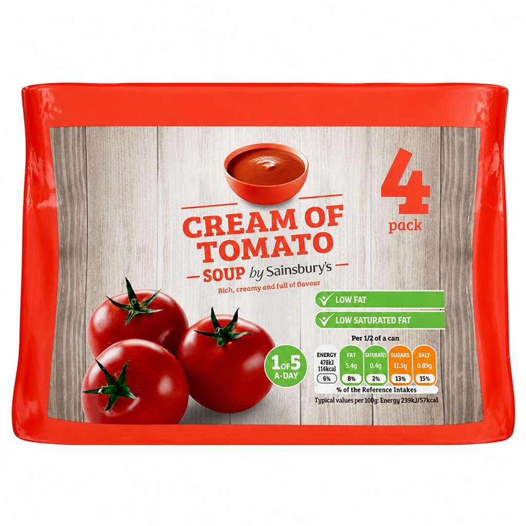Sainsbury's Cream Of Tomato Soup 4x400g