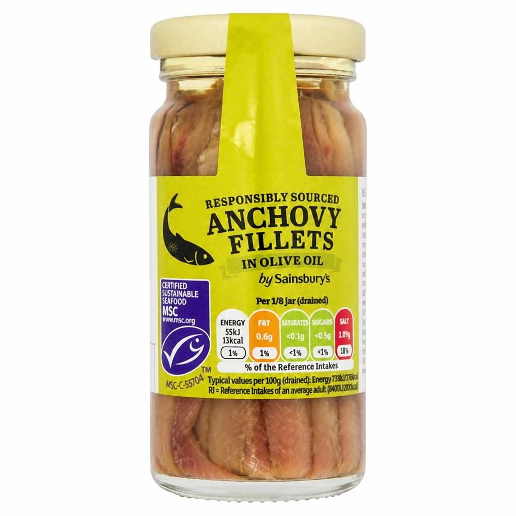 Sainsbury's Anchovy Fillets in Olive Oil 100g (60g*)