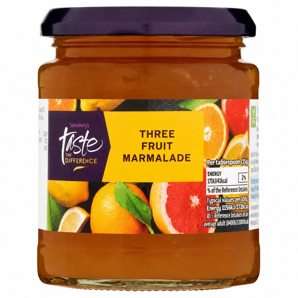 Sainsbury's Fresh Fruit Three Fruits Marmalade, Taste the Difference 340g