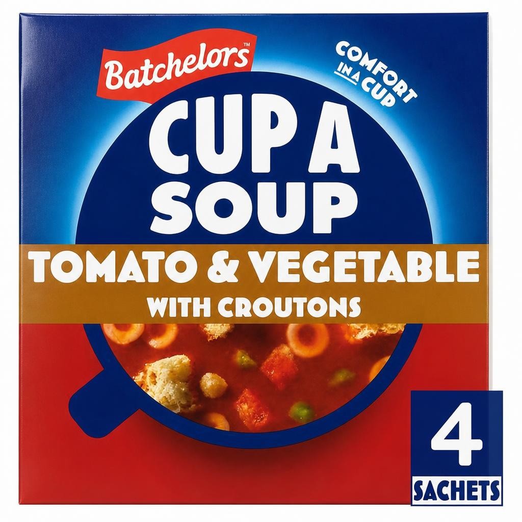 Batchelors Cup a Soup, Tomato & Vegetable with Croutons x4 104g
