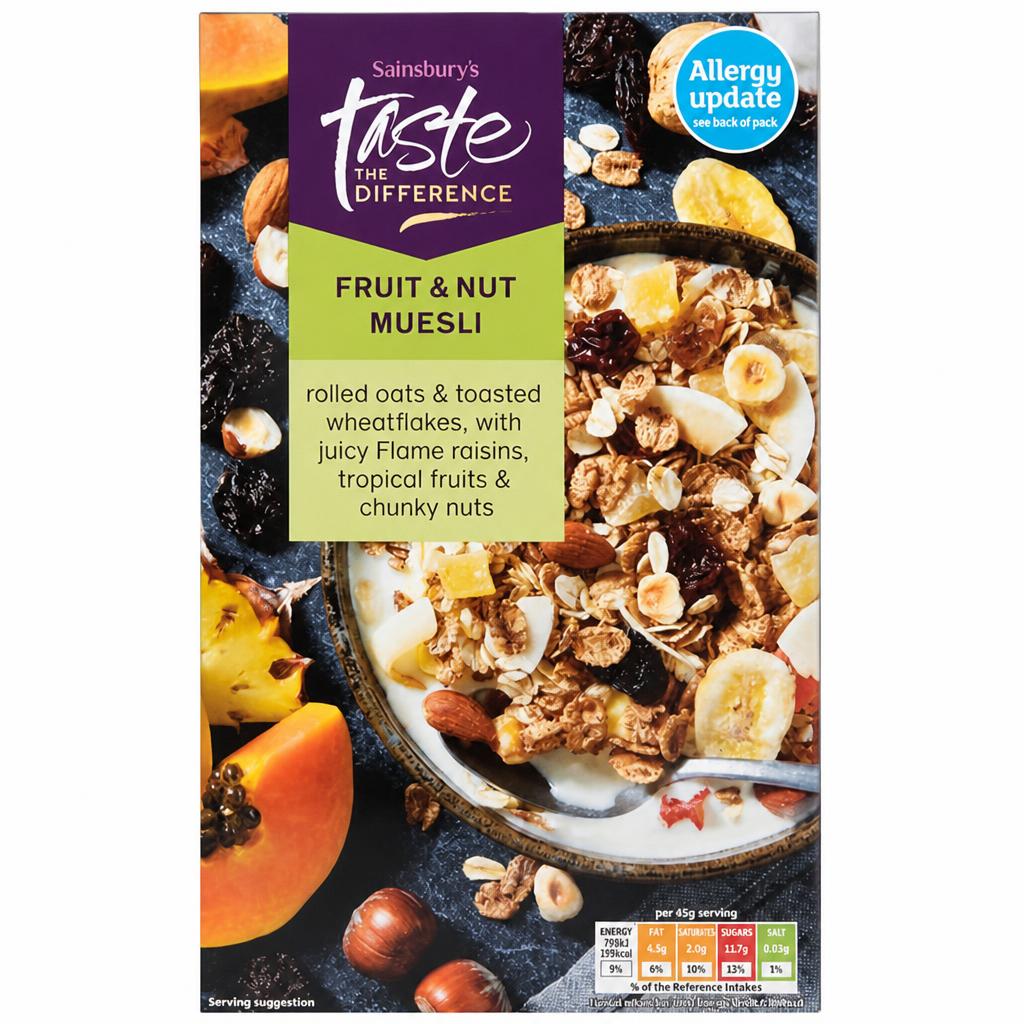 Sainsbury's Fruit & Nut Muesli, Taste the Difference 500g