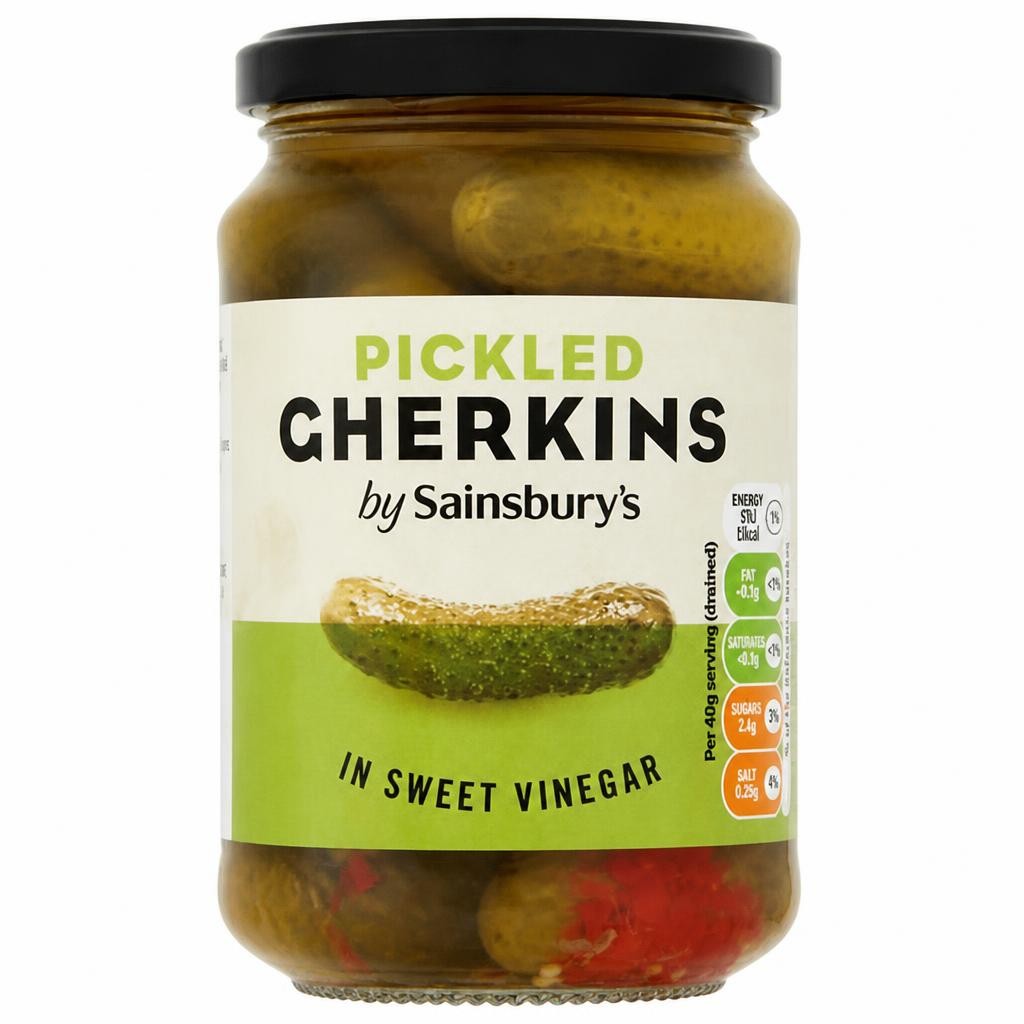 Sainsbury's Pickled Gherkins in Sweet Vinegar 340g (170g*)