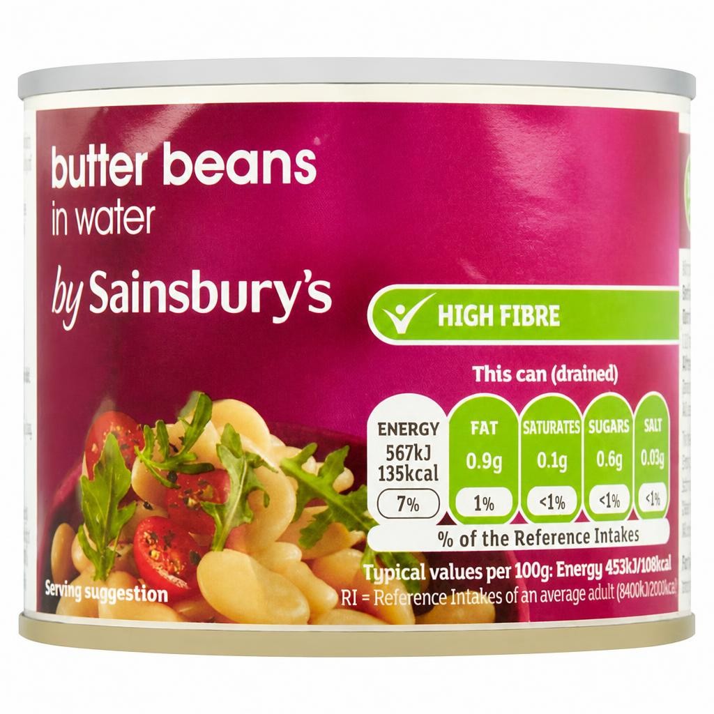 Sainsbury's Butter Beans In Water 215g (125g*)