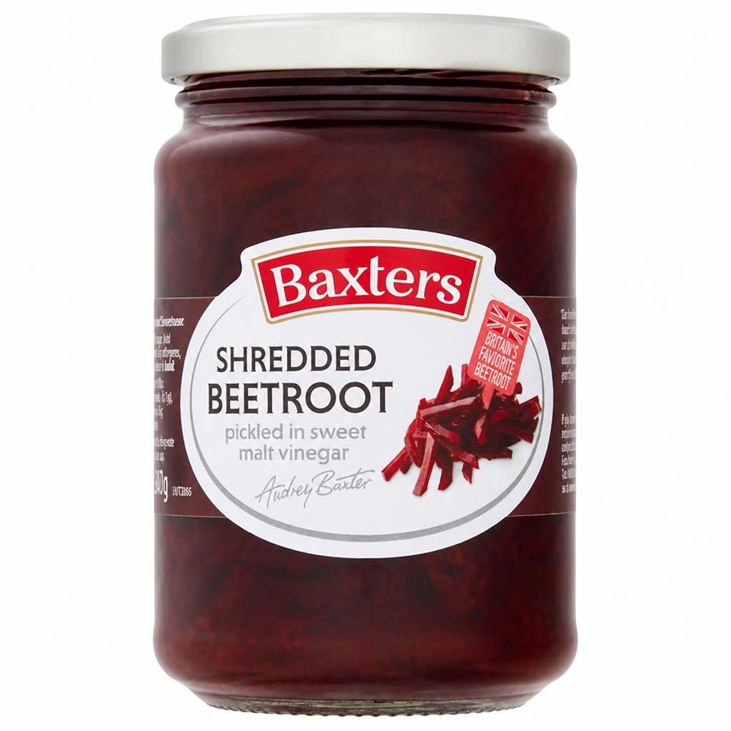 Baxters Shredded Beetroot Pickled in Sweet Malt Vinegar 340g (207g*)