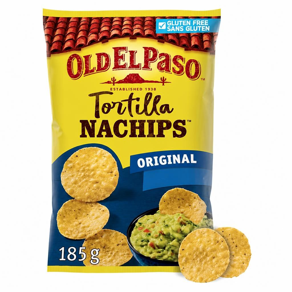 Old El Paso Mexican Gluten Free Crunchy Nacho Chips 185g