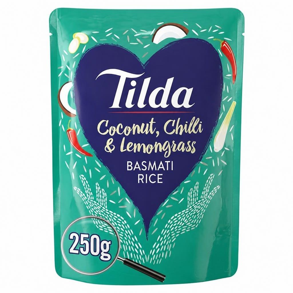 Tilda Microwave Rice Coconut Chilli & Lemongrass Basmati 250g