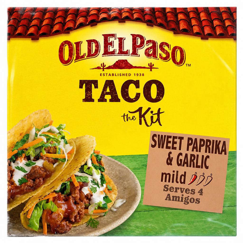 Old El Paso Mexican Garlic & Paprika Crunchy Taco Kit 308g