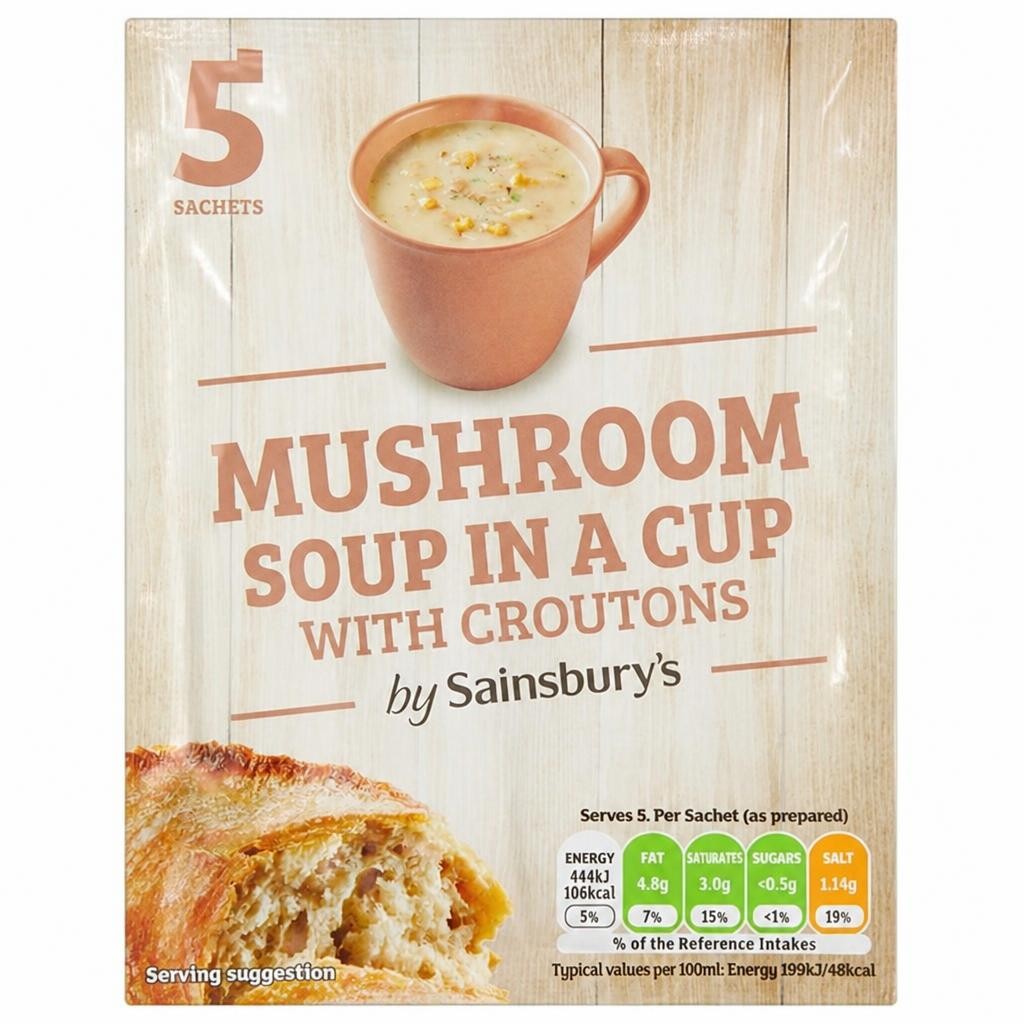 Sainsbury's Mushroom Soup in a Cup with Croutons x5 23g