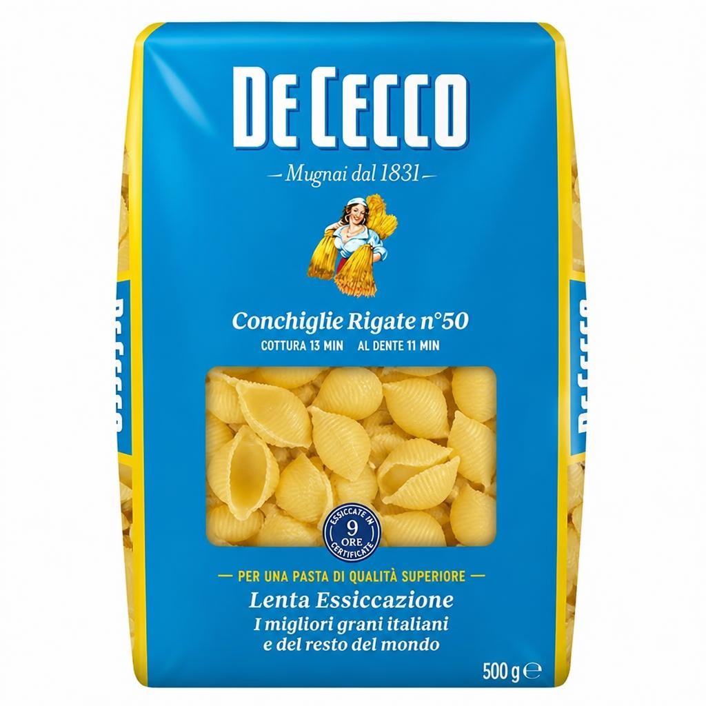 De Cecco Conchiglie Rigate Pasta 500g