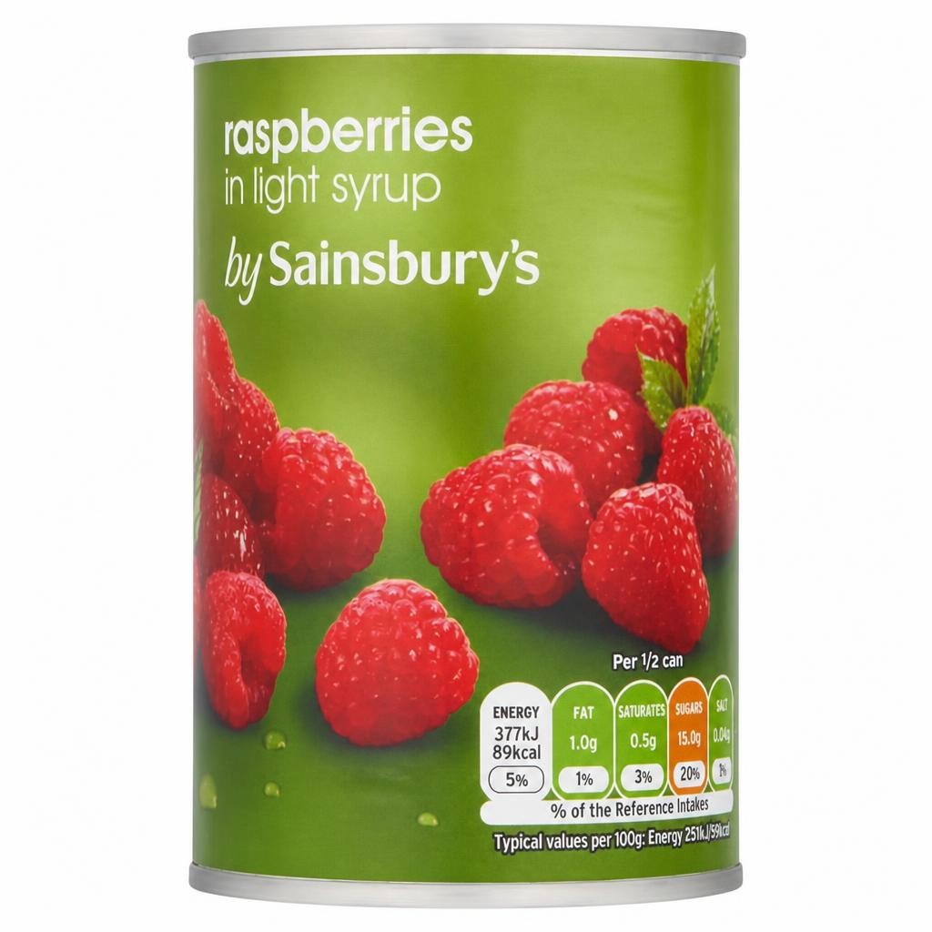 Sainsbury's Raspberries in Light Syrup 300g