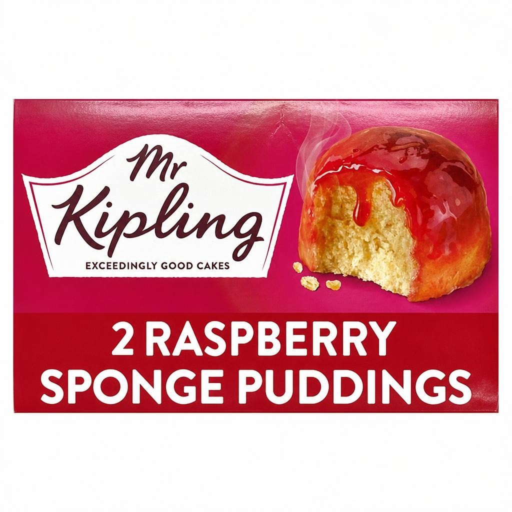 Mr Kipling 2 x 95g Raspberry Sponge Pudding Cake Dessert Pots