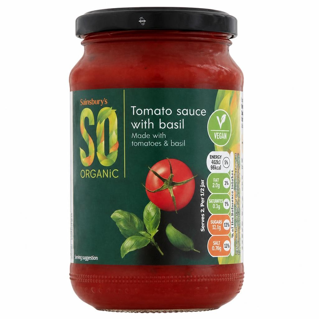Sainsbury's Tomato Sauce with Basil, SO Organic 350g