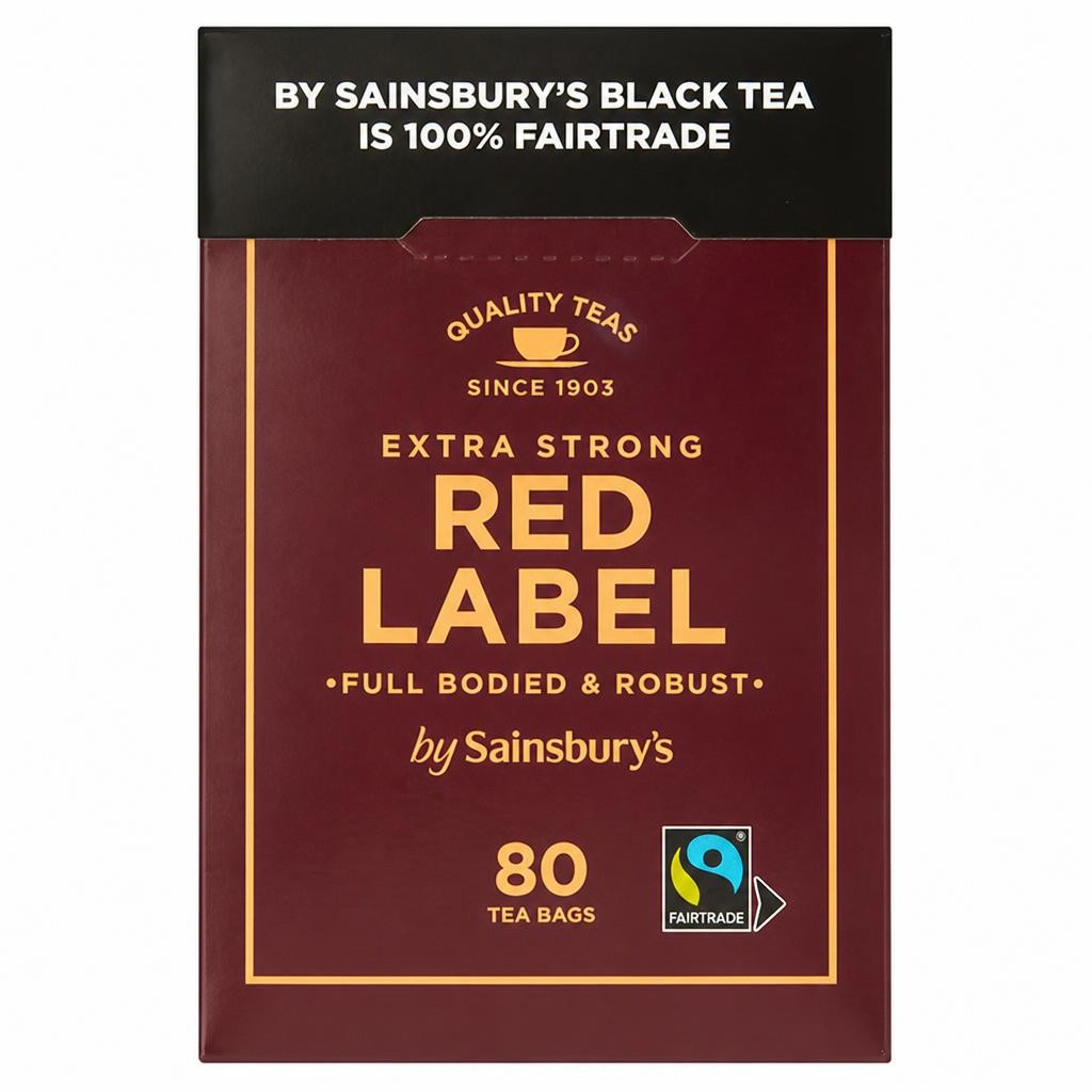 Sainsbury's Extra Strong Red Label Fairtrade Tea Bags x80 250g