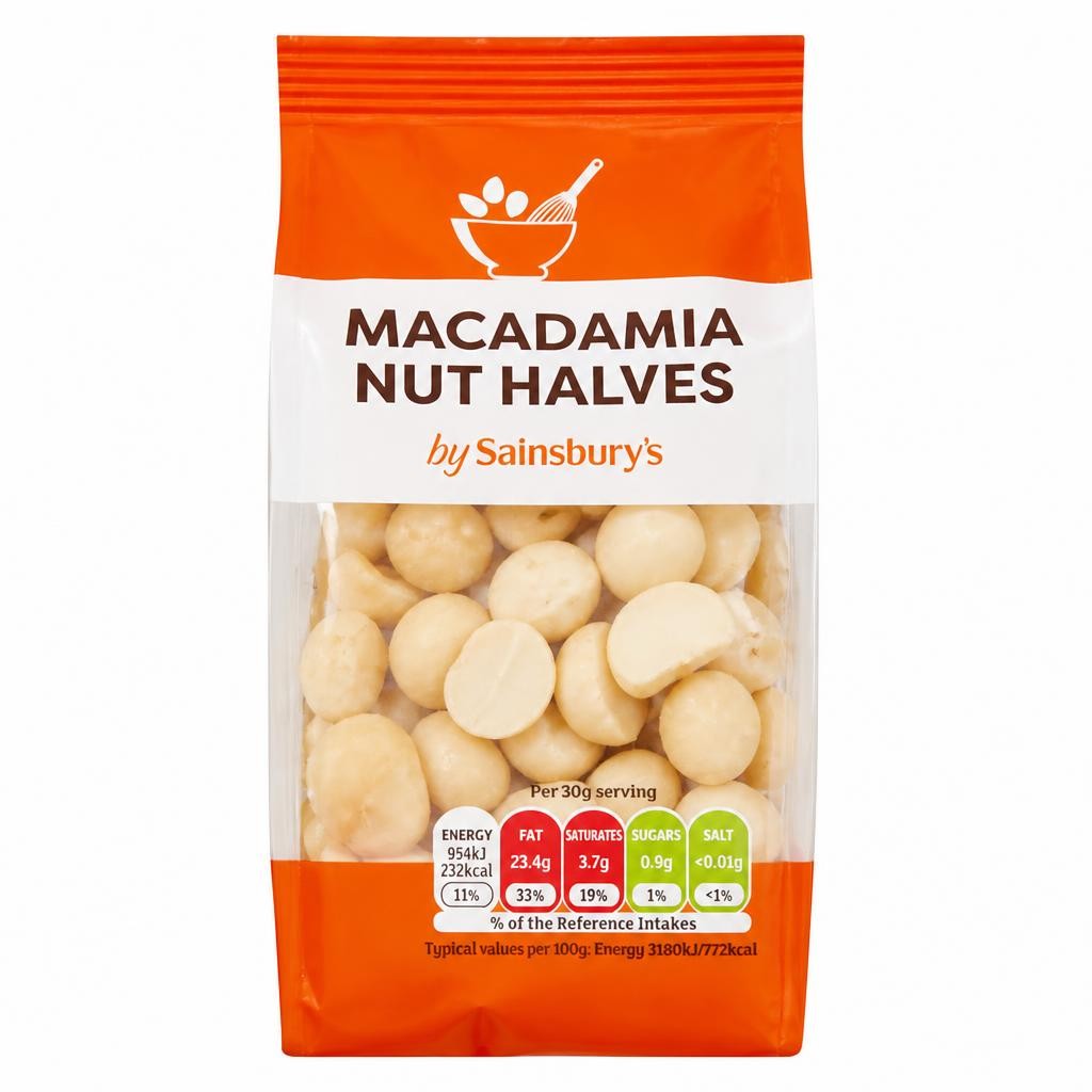Sainsbury's Macadamia Nut Halves 100g