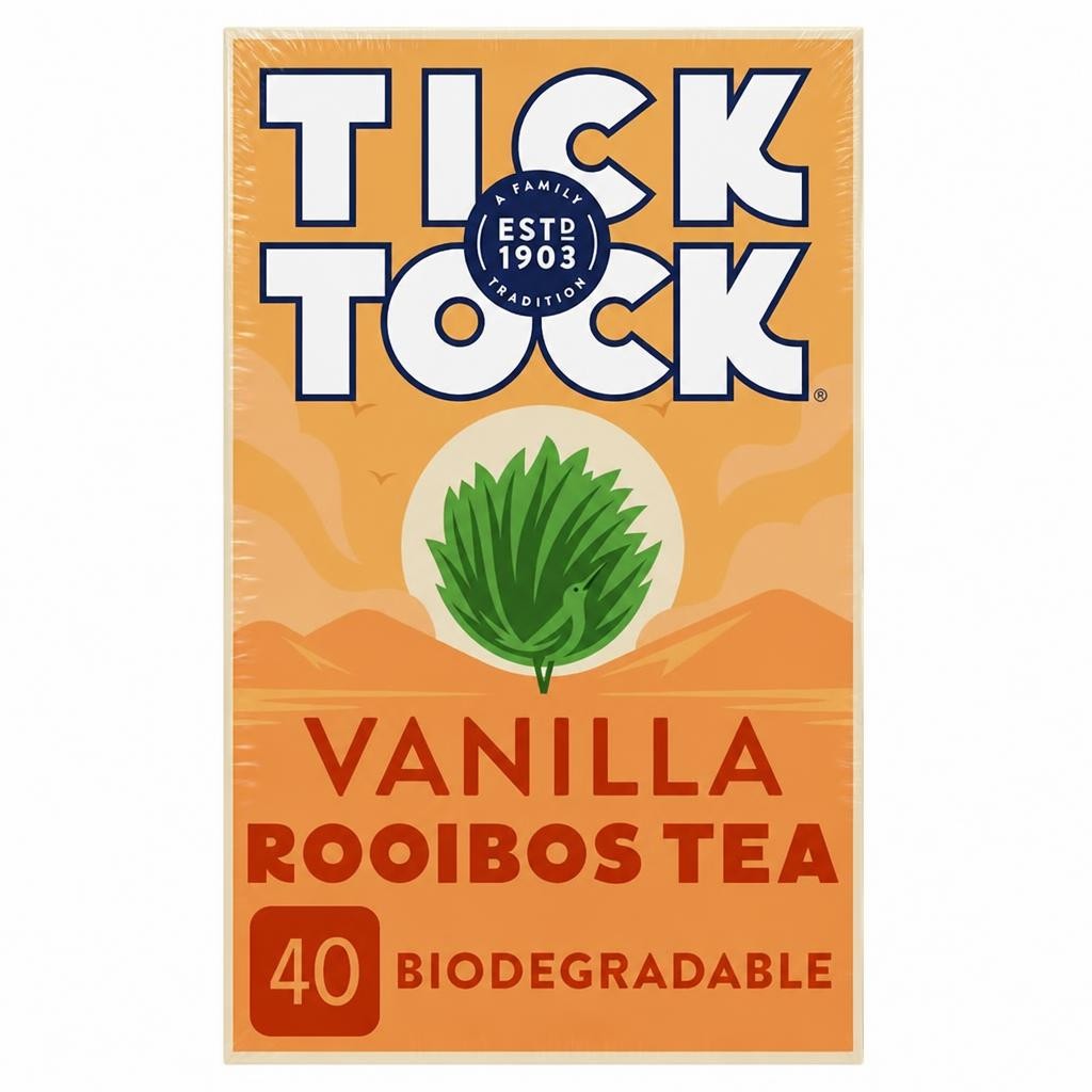 Tick Tock Rooibos Vanilla Tea Bags x40 80g